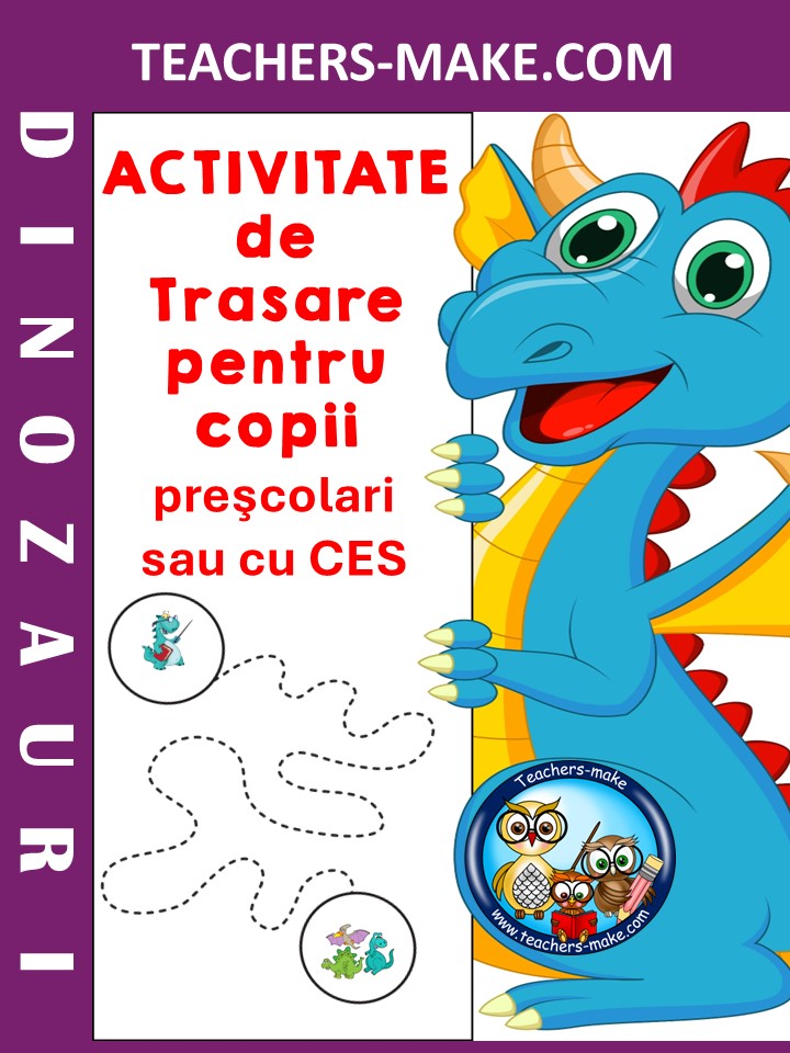 DINOZAURI/Activitate de trsare pentru copii preşcolari sau cu&nbsp;CES