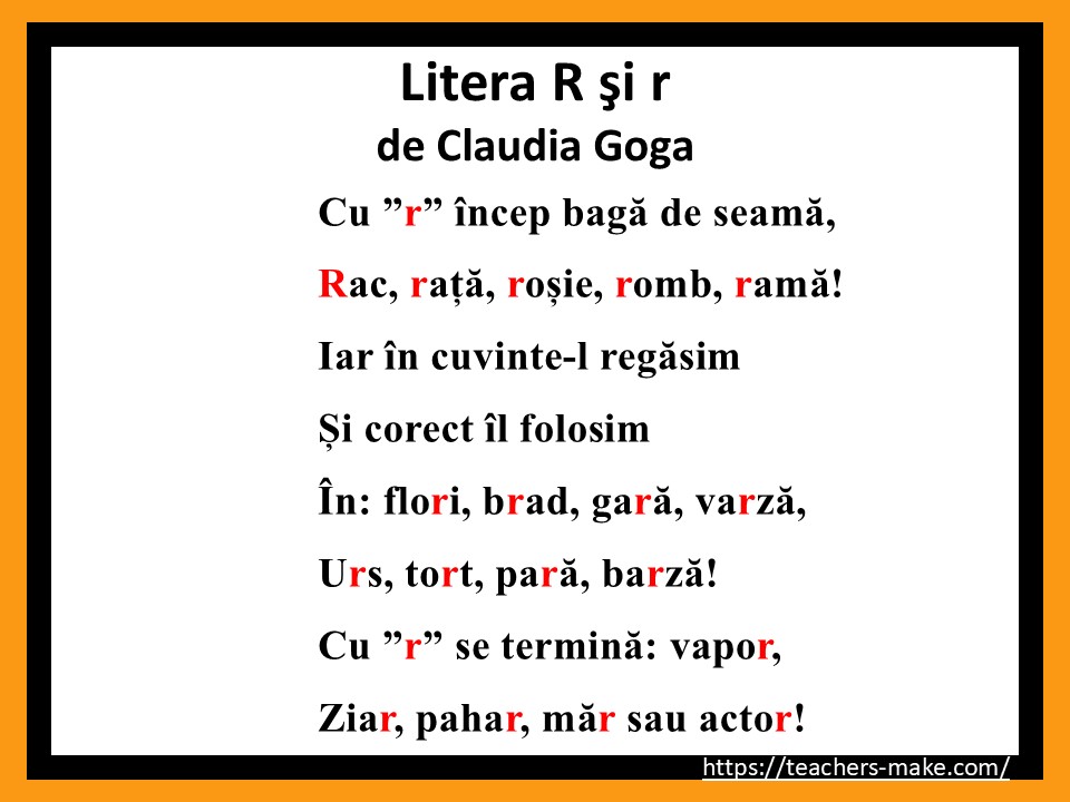Litera R şi r – Teachers make