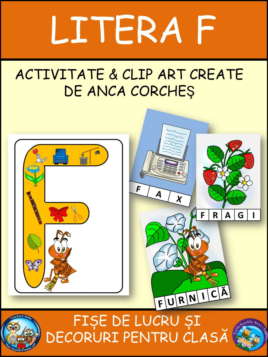 LITERA F/ACTIVITATE & CLIP ART CREATE DE ANCA&nbsp;CORCHEŞ